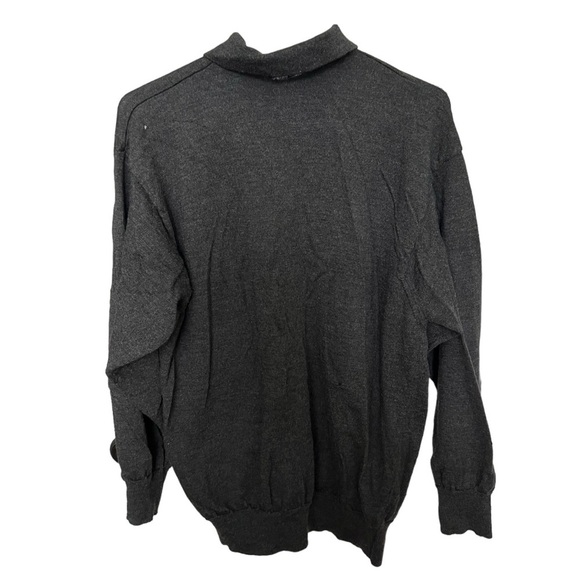 Fiji Men's Collared Button Wool Pullover Sweater Long Sleeve Gray Large‎ Flawed - Picture 3 of 9